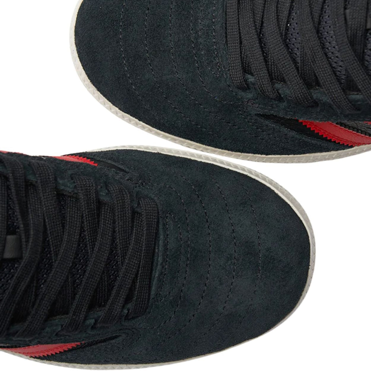 Adidas Skateboarding Busenitz Pro skate shoes in black, red, and white with durable canvas and rubber sole for skateboarding.