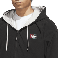 Adidas Skateboarding Shmoofoil Reversible Jacket | Black & Alumina White - The Vines Supply Co