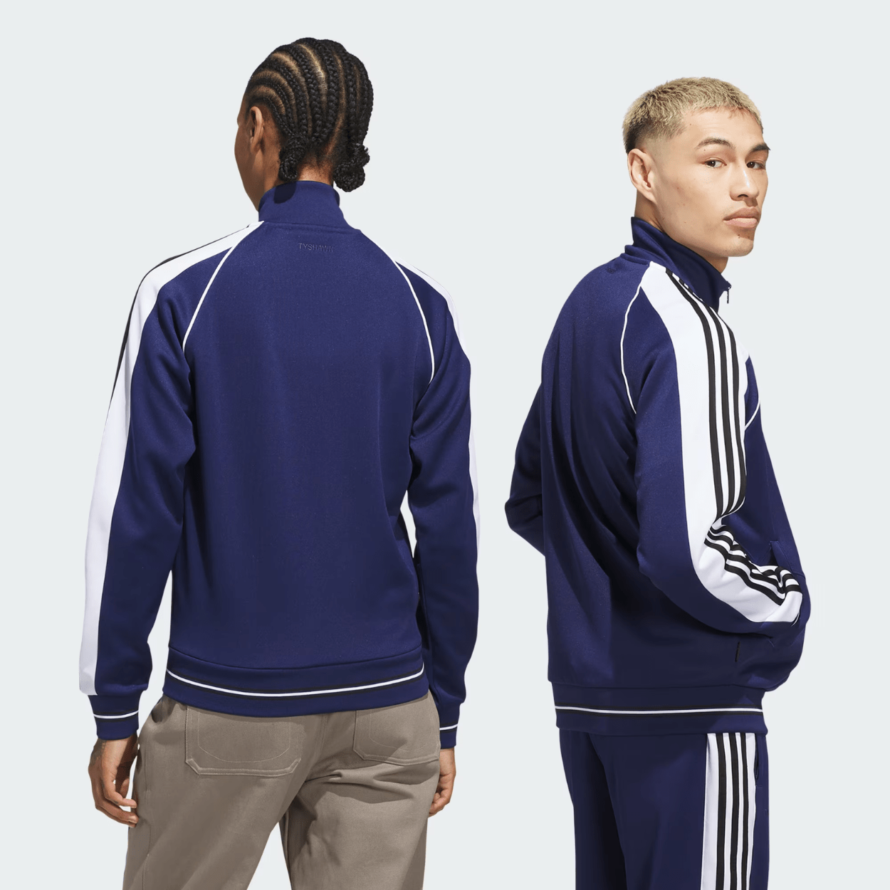 Adidas Skateboarding Tyshawn Track Jacket | Dark Blue, White & Black - The Vines Supply Co
