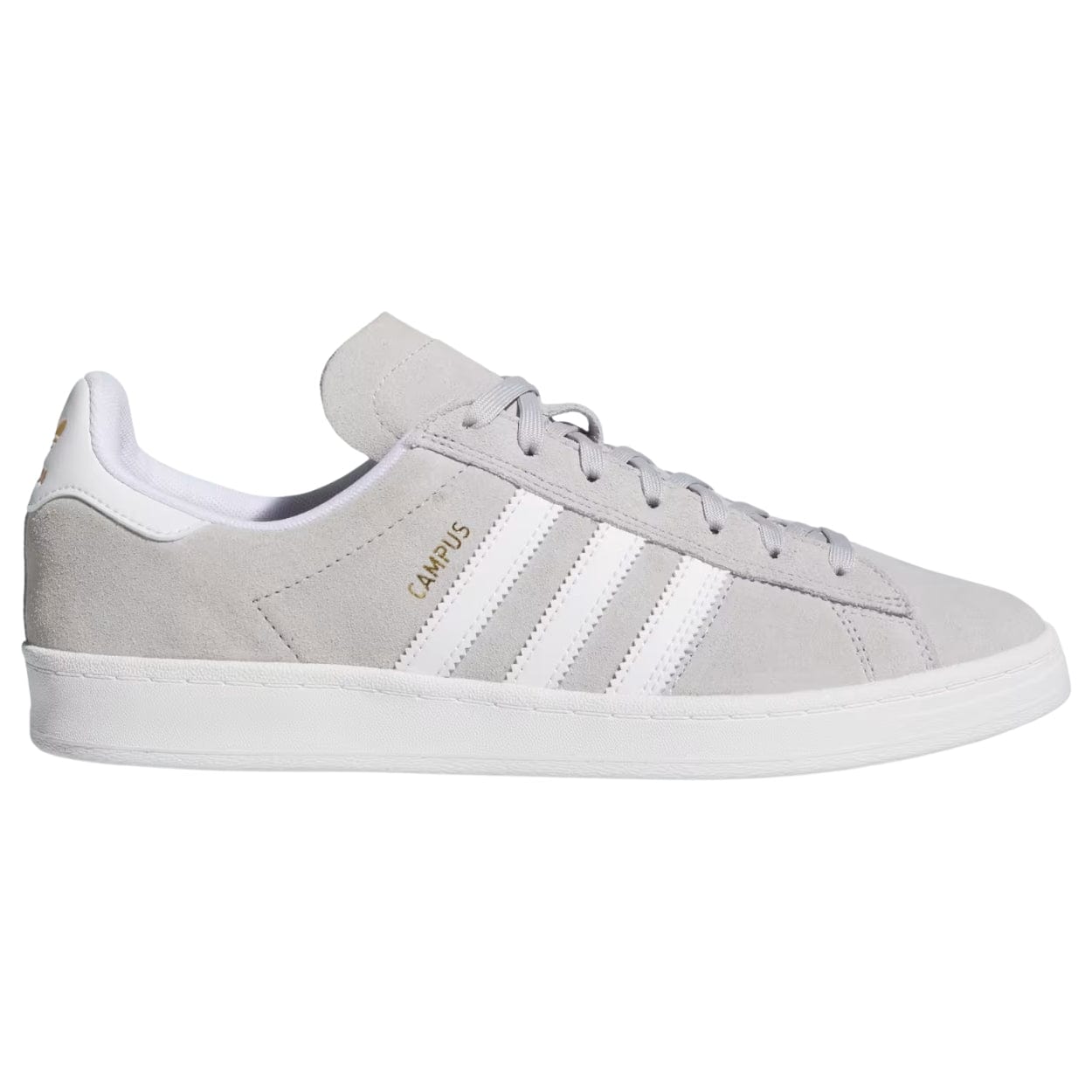 Adidas Skateboarding Campus ADV Skate Shoes | Grey, Cloud White & Gold Metallic - The Vines Supply Co
