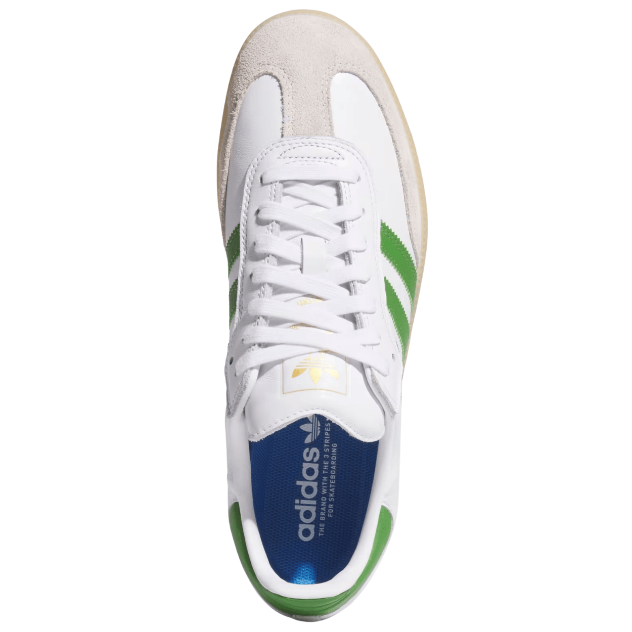 Adidas Skateboarding Samba ADV Skate Shoes | Cloud White & Crew Green - The Vines Supply Co