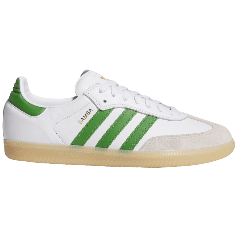 Adidas Skateboarding Samba ADV Skate Shoes | Cloud White & Crew Green - The Vines Supply Co