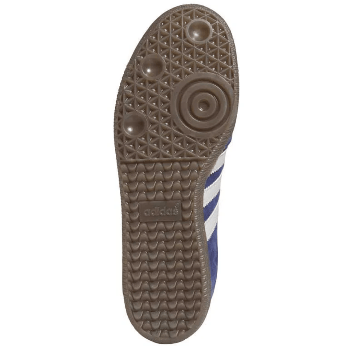 Adidas Skateboarding Samba ADV skate shoes in dark blue and grey, featuring a durable design and classic silhouette.