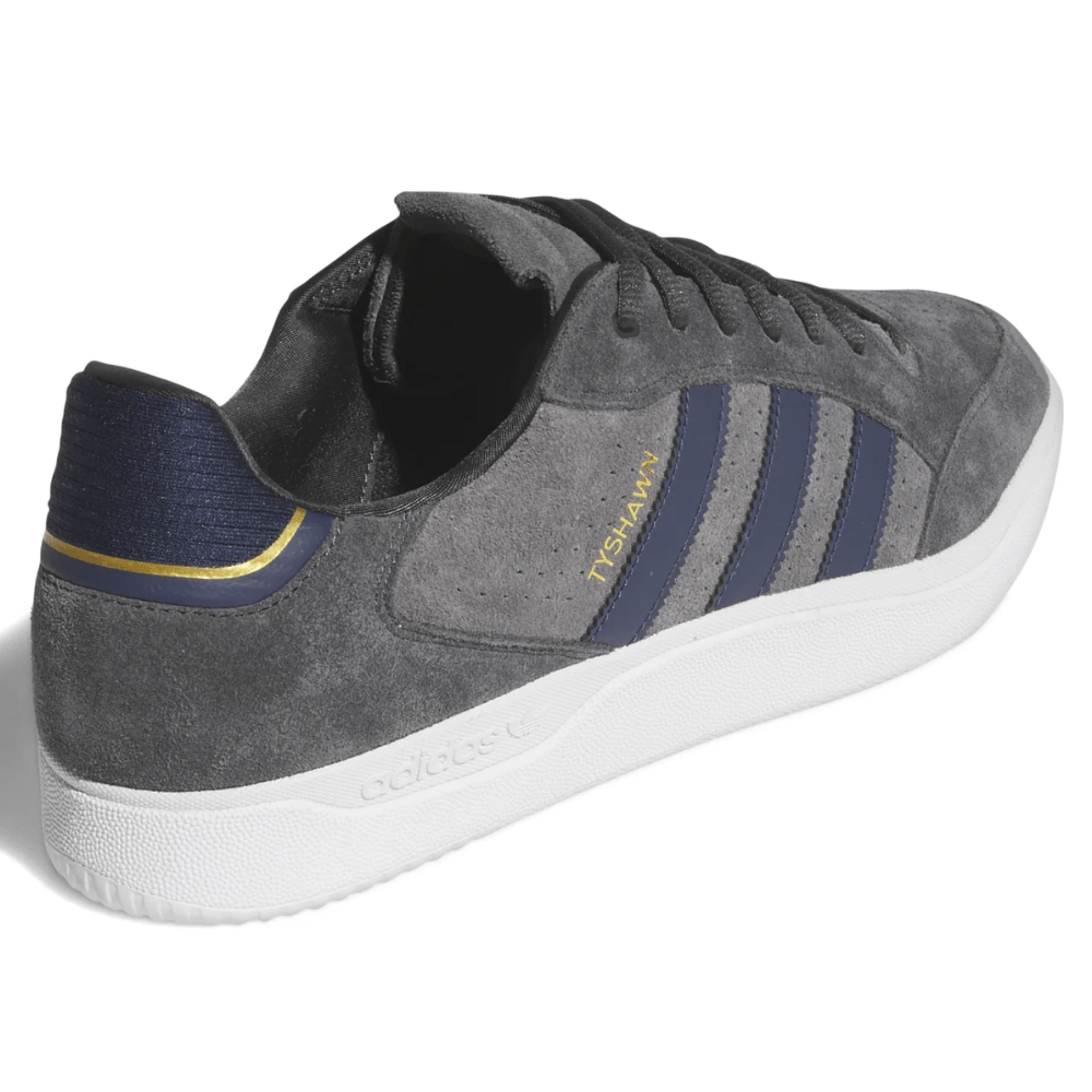 Adidas Skateboarding Tyshawn Low Pro skate shoes in carbon grey and grey five, featuring low-profile design and durable skate shoe construction.