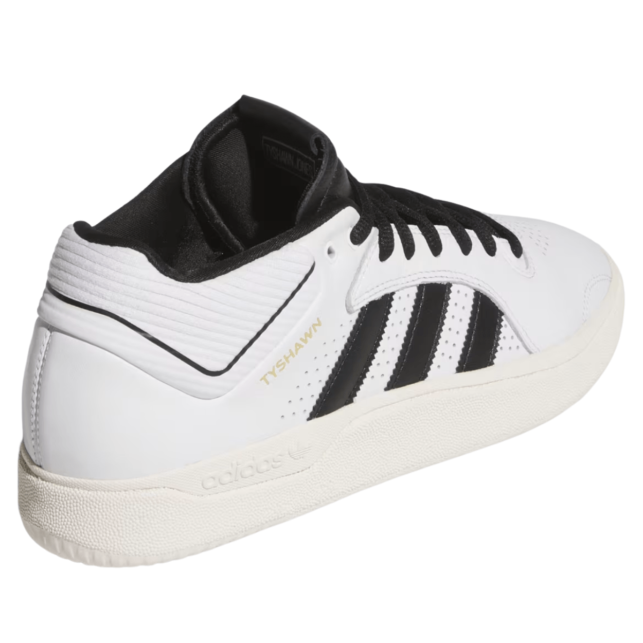 Adidas Tyshawn Leather Skate Shoes | Cloud White & Core Black - The Vines Supply Co