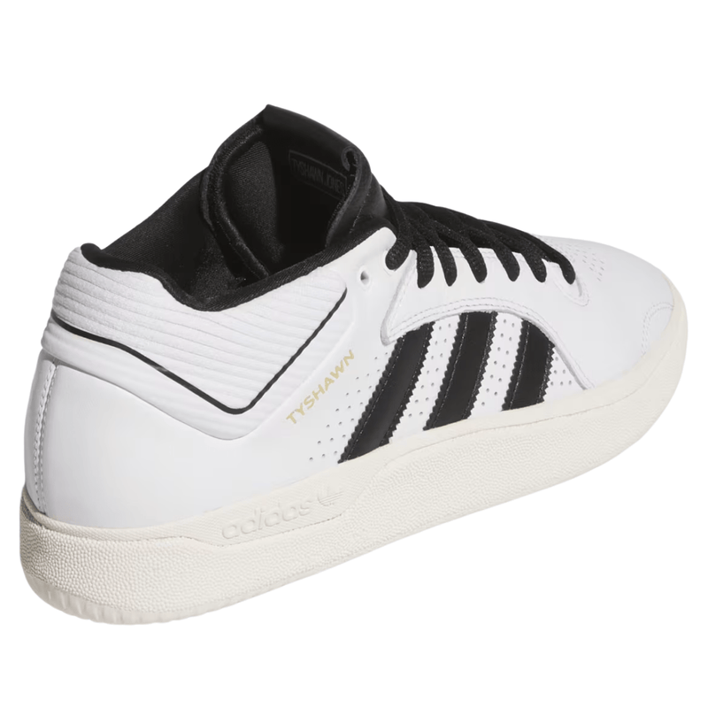 Adidas Tyshawn Leather Skate Shoes | Cloud White & Core Black - The Vines Supply Co