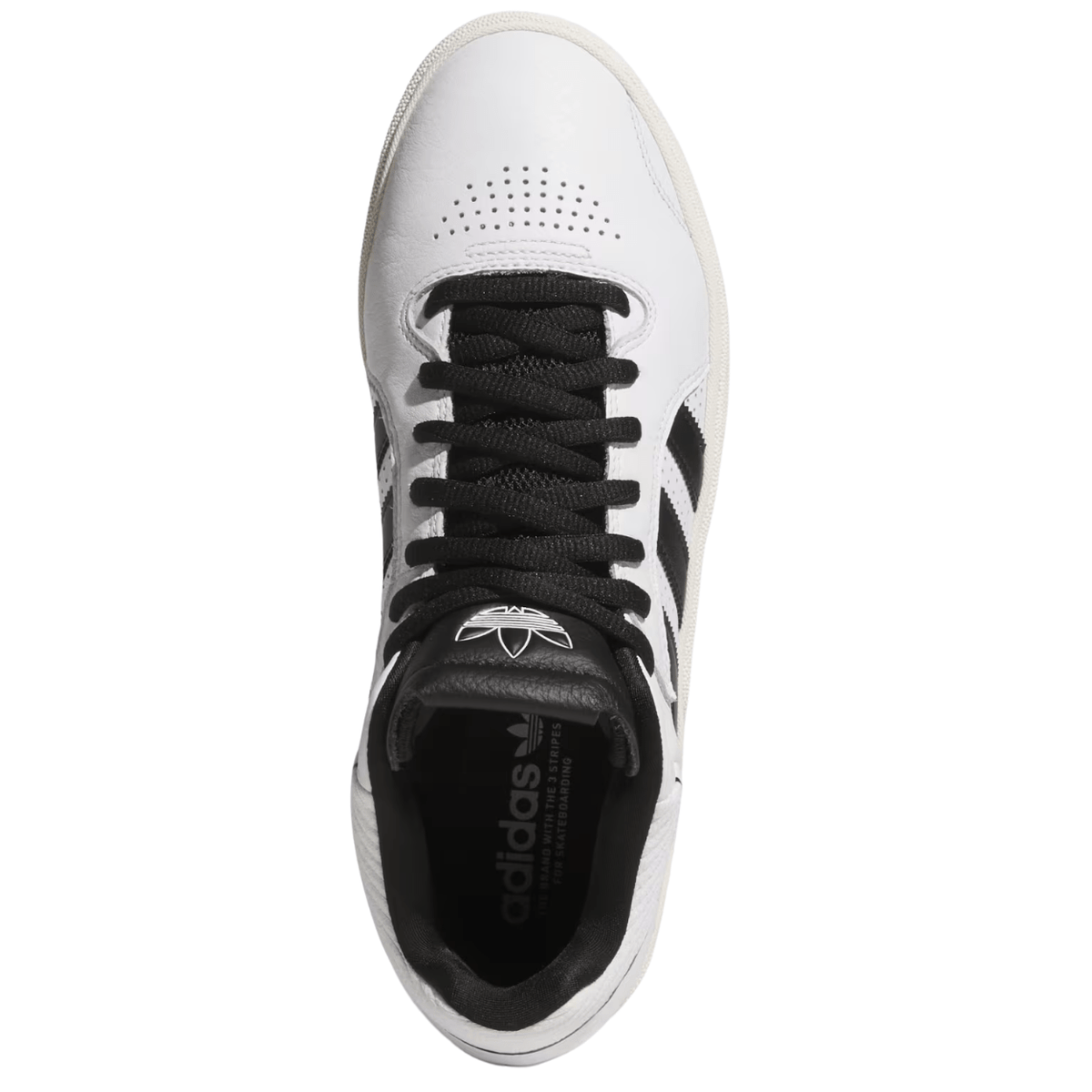 Adidas Tyshawn Leather Skate Shoes | Cloud White & Core Black - The Vines Supply Co