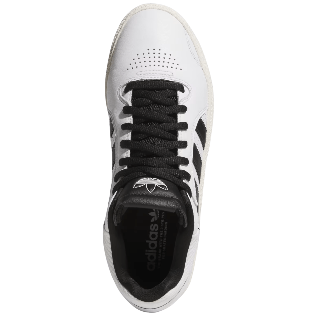 Adidas Tyshawn Leather Skate Shoes | Cloud White & Core Black - The Vines Supply Co