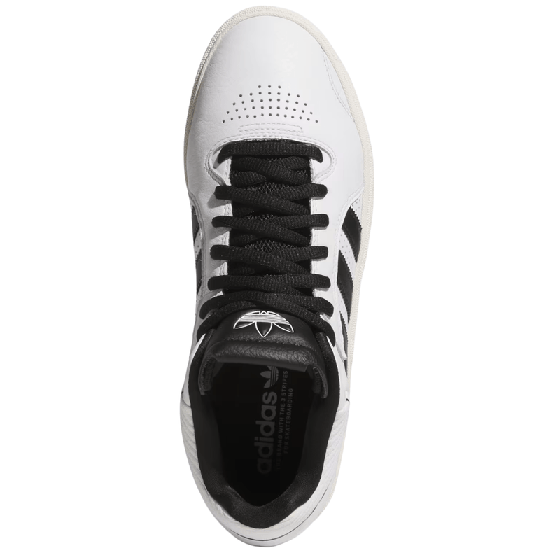 Adidas Tyshawn Leather Skate Shoes | Cloud White & Core Black - The Vines Supply Co