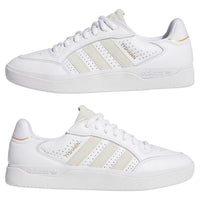 Adidas Tyshawn Low Leather Skate Shoes | Cloud White & Metallic - The Vines Supply Co
