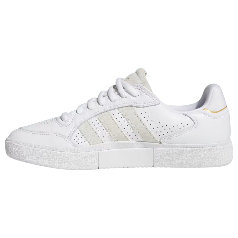 Adidas Tyshawn Low Leather Skate Shoes | Cloud White & Metallic - The Vines Supply Co