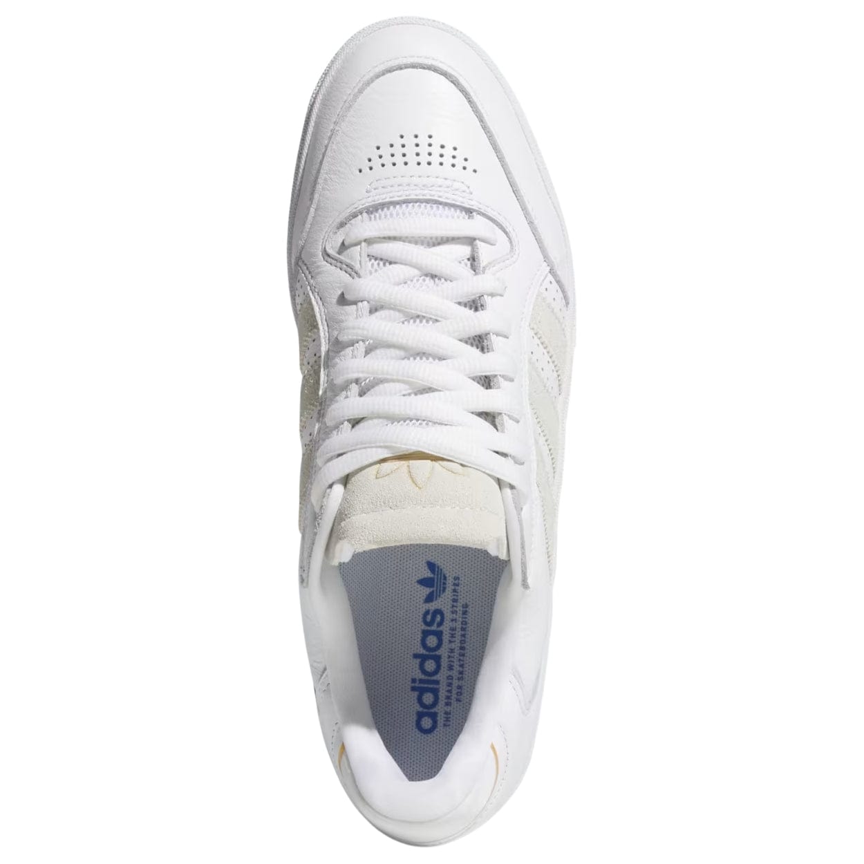 Adidas Tyshawn Low Leather Skate Shoes | Cloud White & Metallic - The Vines Supply Co