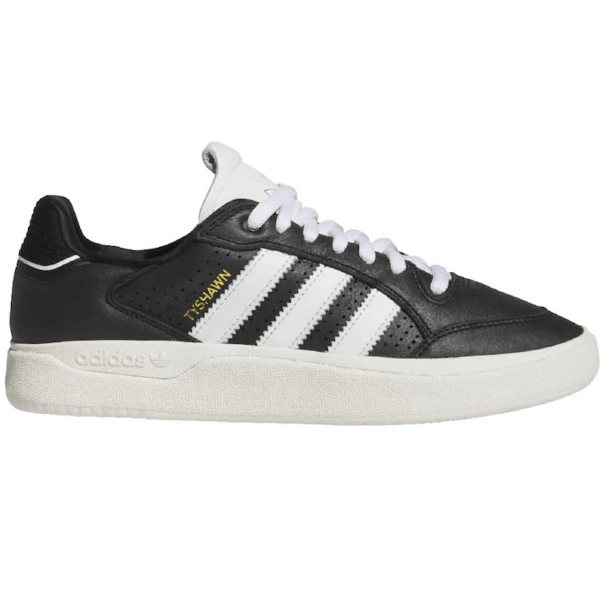 Adidas Tyshawn Low Leather Skate Shoes | Core Black & Chalk White Adidas Tyshawn Low Leather Skate Shoes | Core Black & Chalk White