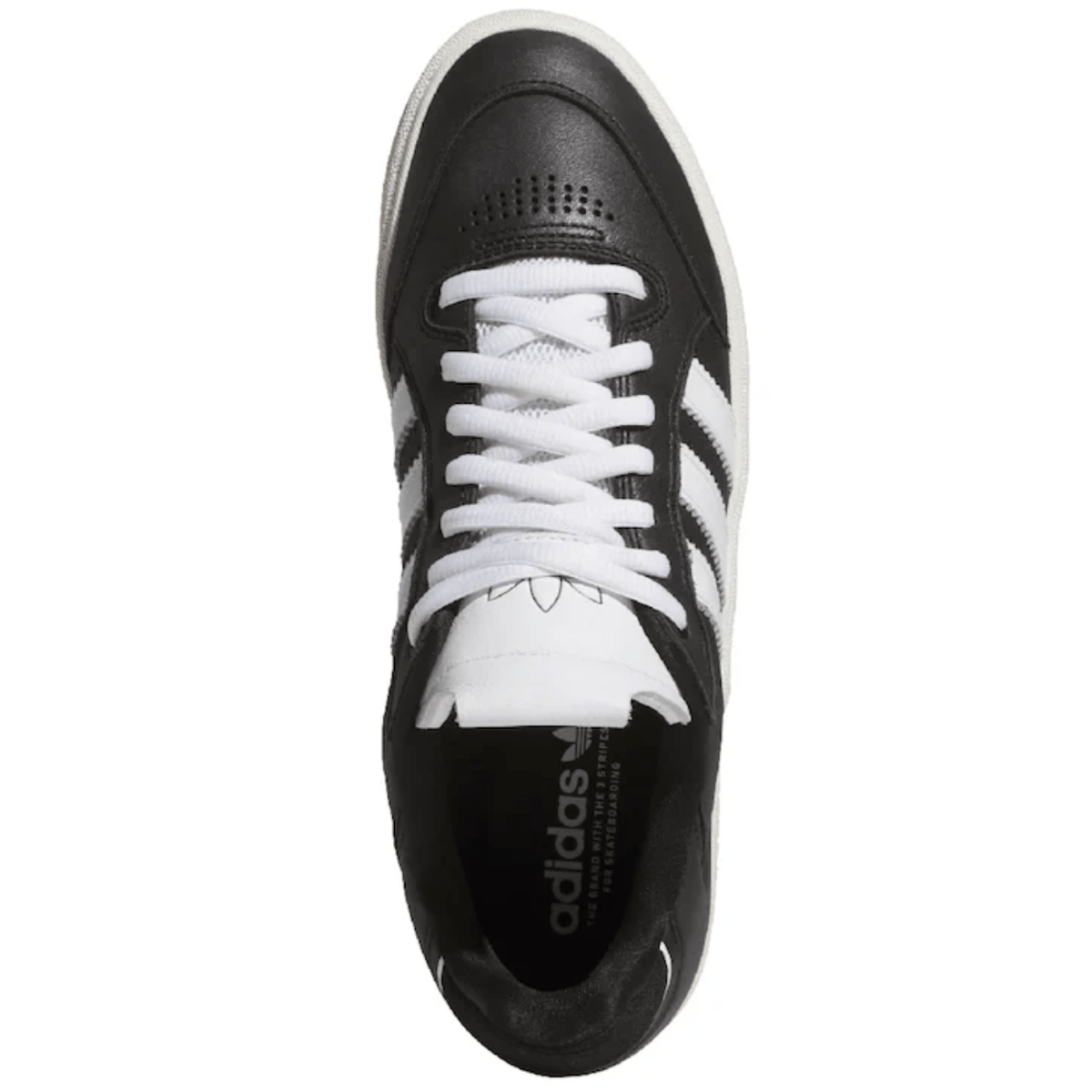 Adidas Tyshawn Low Leather Skate Shoes | Core Black & Chalk White - The Vines Supply Co