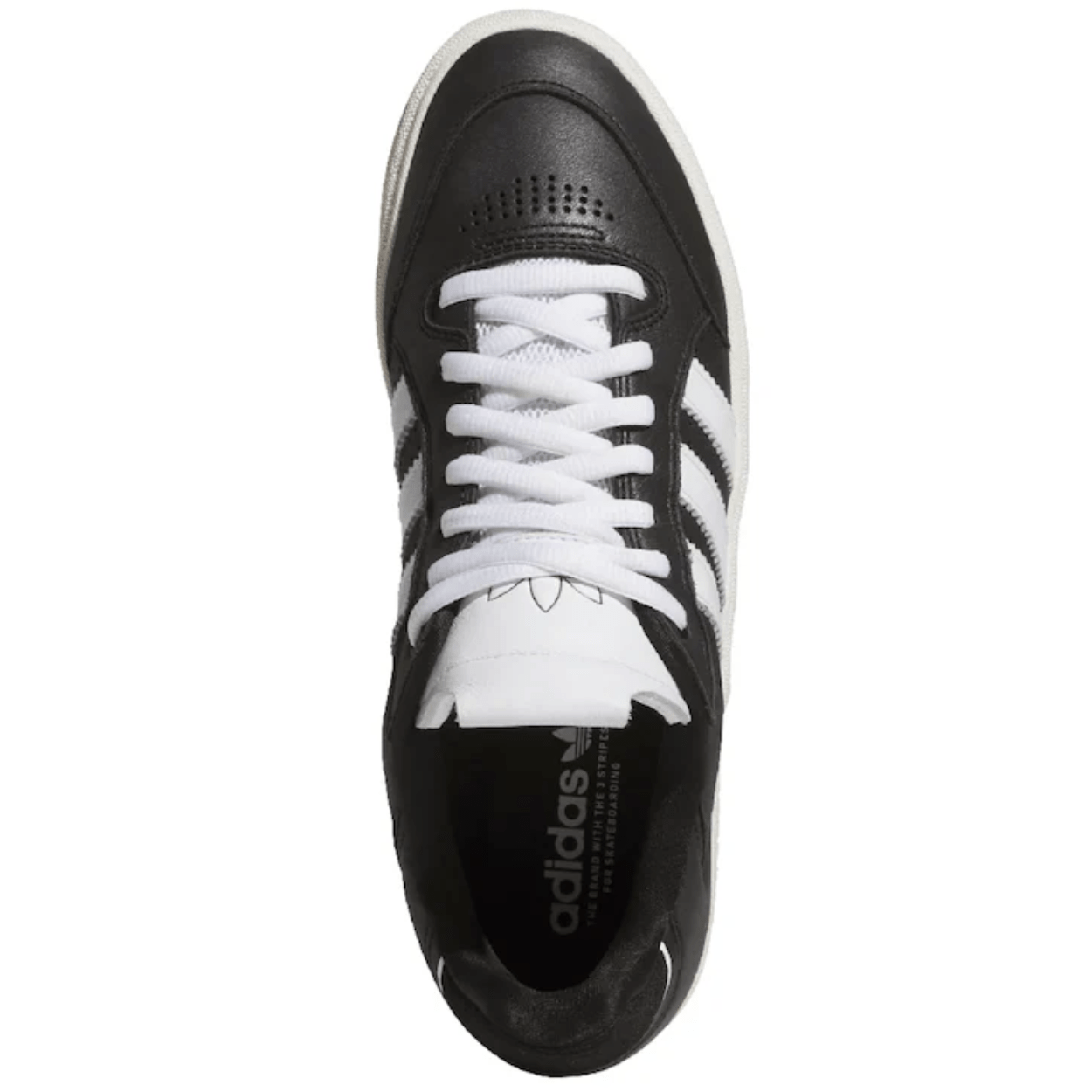 Adidas Tyshawn Low Leather Skate Shoes | Core Black & Chalk White - The Vines Supply Co