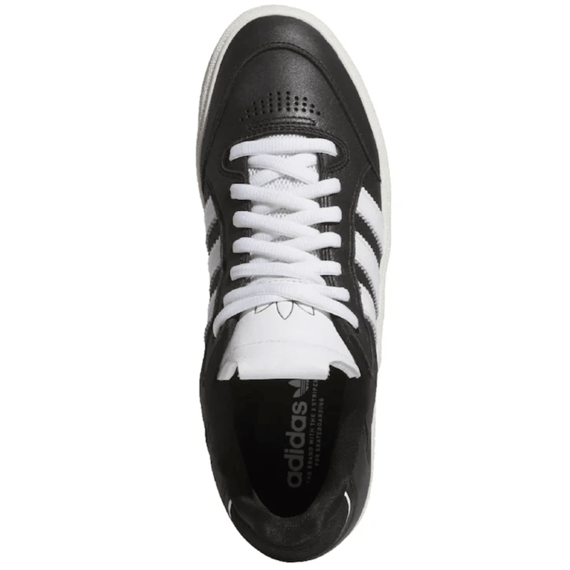 Adidas Tyshawn Low Leather Skate Shoes | Core Black & Chalk White - The Vines Supply Co