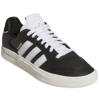 Adidas Tyshawn Low Leather Skate Shoes | Core Black & Chalk White - The Vines Supply Co