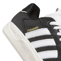 Adidas Tyshawn Low Leather Skate Shoes | Core Black & Chalk White - The Vines Supply Co