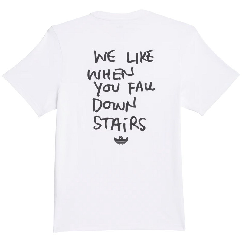 Adidas Skateboarding Shmoofoil Stairs T-Shirt | White - The Vines Supply Co