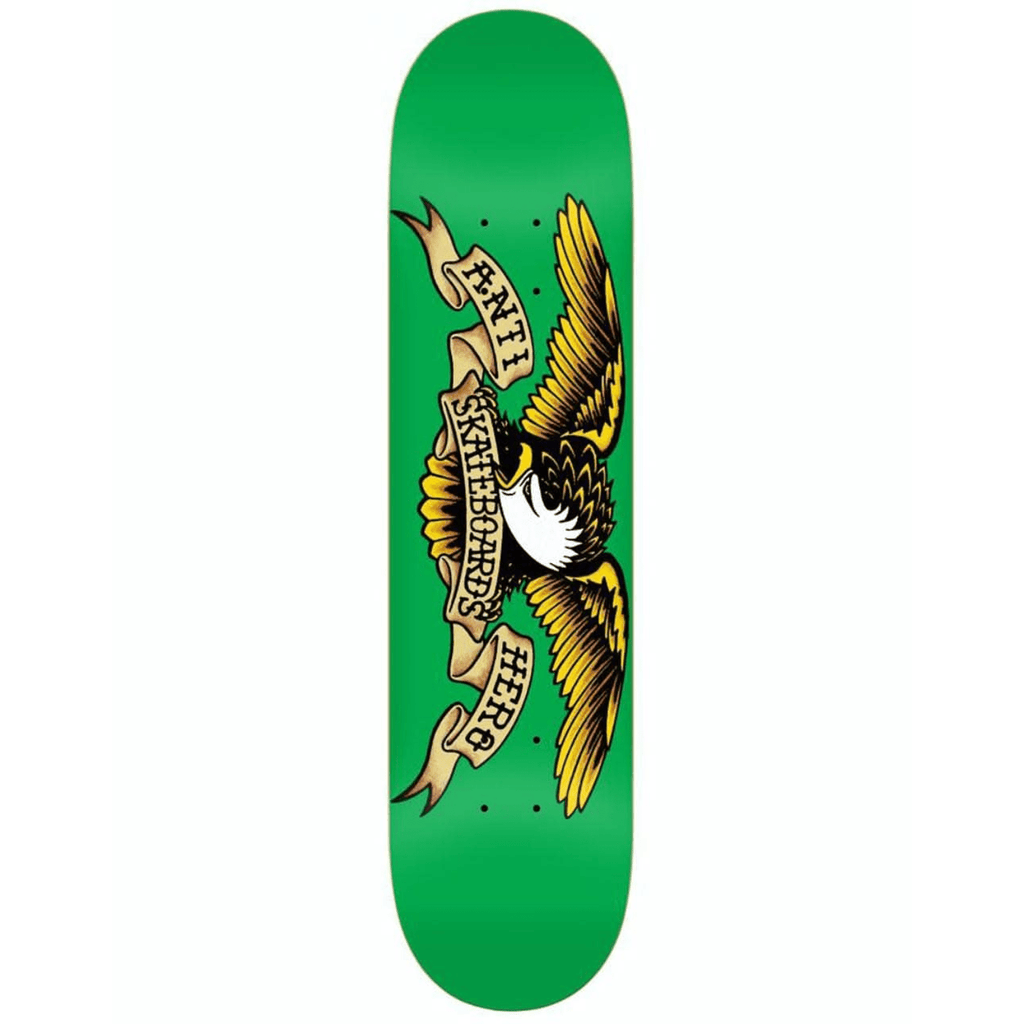 Anti Hero Classic Eagle skateboard deck, 7.81-inch width, featuring bold eagle graphic, designed for skateboarding enthusiasts.