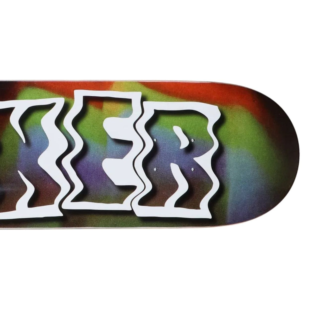 Baker Figgy Library Card skateboard deck, 8.475 inches, featuring a colorful graphic design and the Baker brand logo.