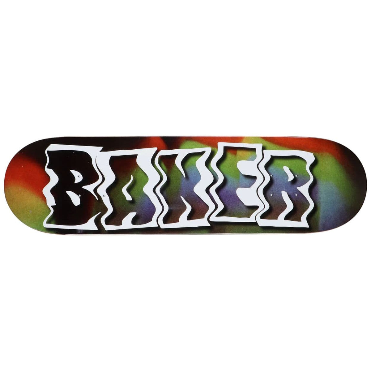 Baker Figgy Library Card skateboard deck, 8.475-inch, featuring a colorful graphic design on the deck surface.