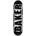 Black and white Baker skateboard deck featuring the Baker Brand logo, designed for skateboarding enthusiasts.