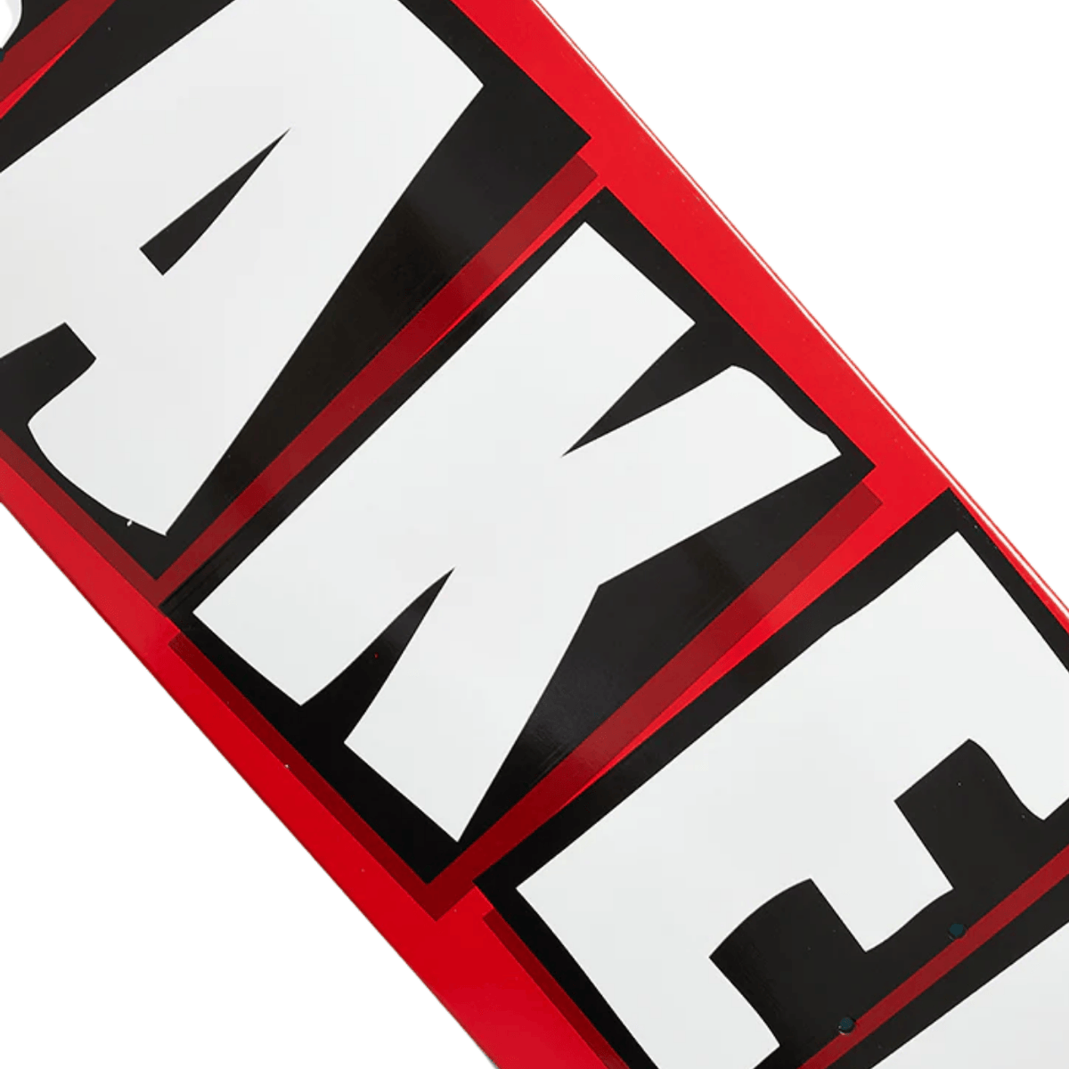 White skateboard deck featuring the Baker Brand logo, designed for skateboarding enthusiasts.