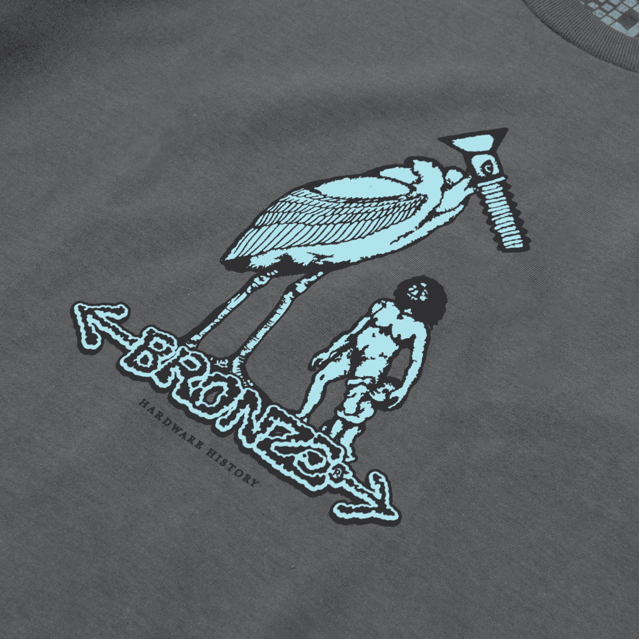 Bronze 56K Hardware History T-Shirt | Charcoal - The Vines Supply Co