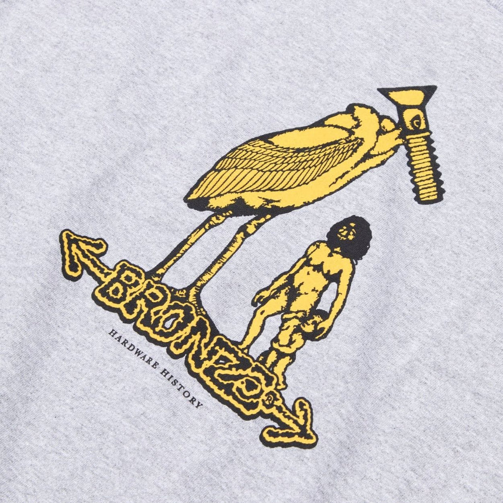 Bronze 56K Hardware History T-Shirt in heather grey, featuring a graphic design on a comfortable cotton tee.