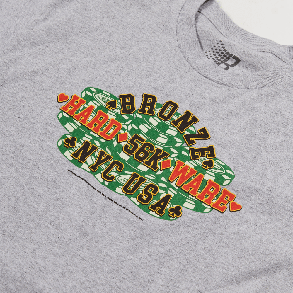 Bronze 56K Poker T-Shirt | Heather Grey - The Vines Supply Co