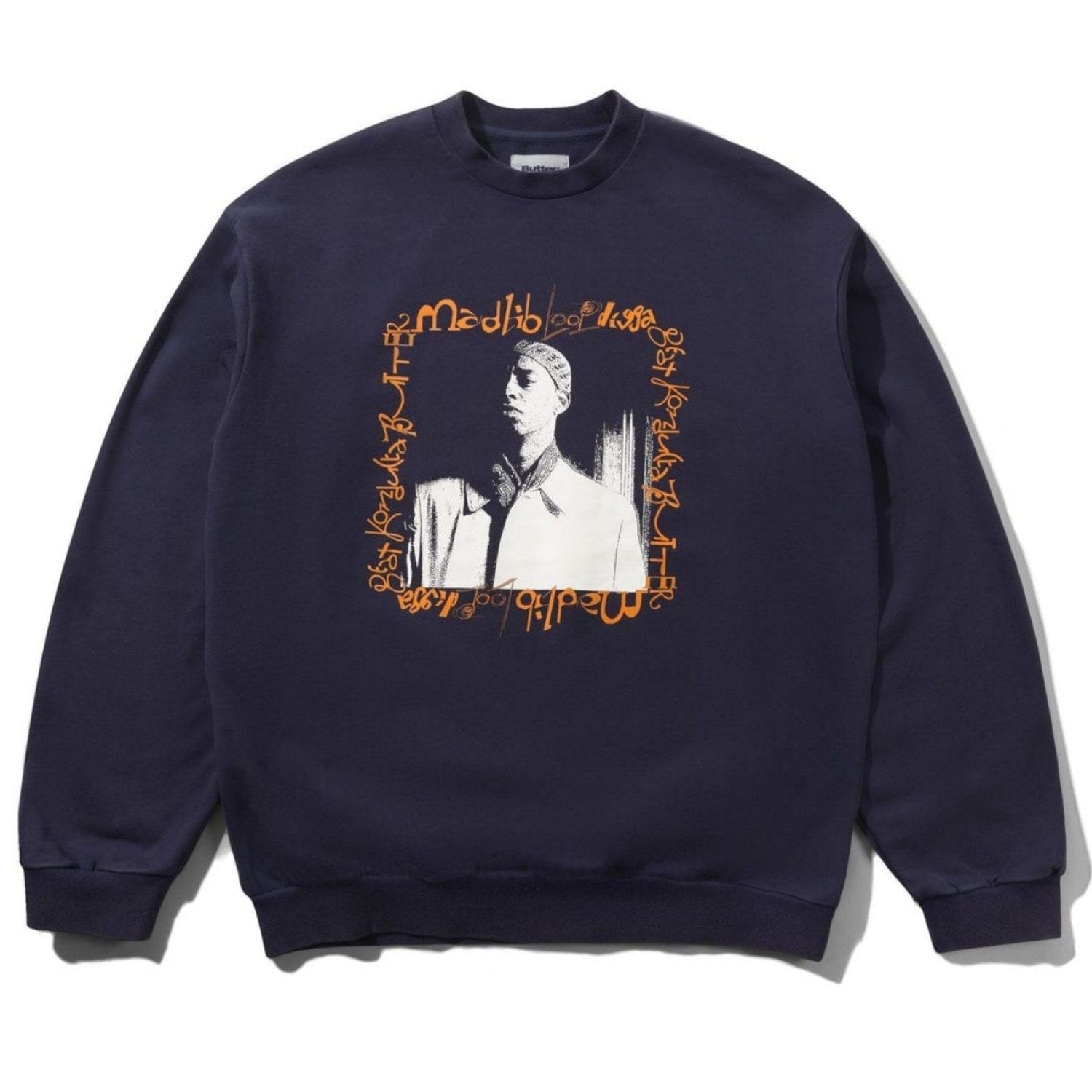 Butter Goods x Madlib 'Loop Digga' Crewneck | Washed Navy