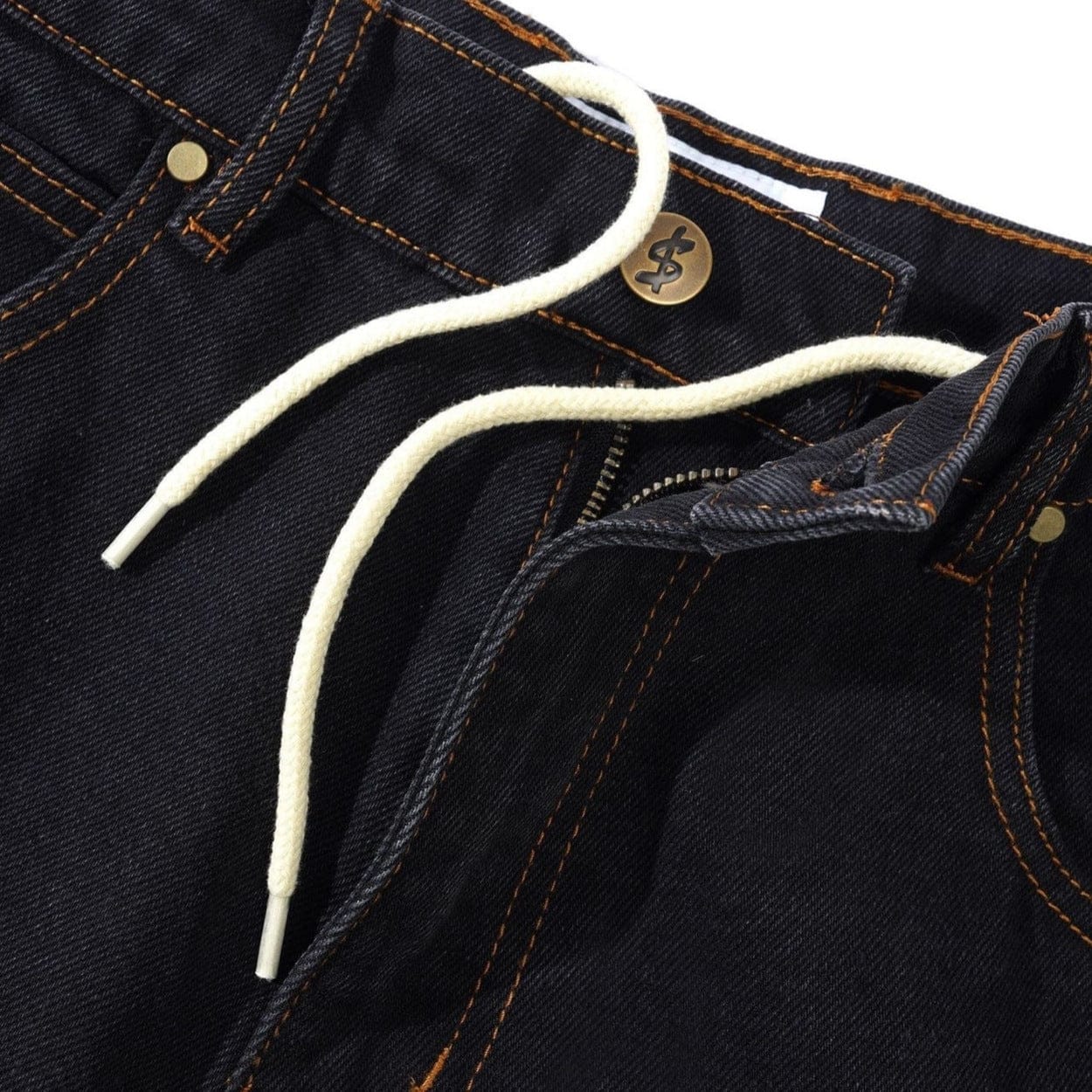 Cash Only Logo Baggy Jeans | Washed Black - The Vines Supply Co