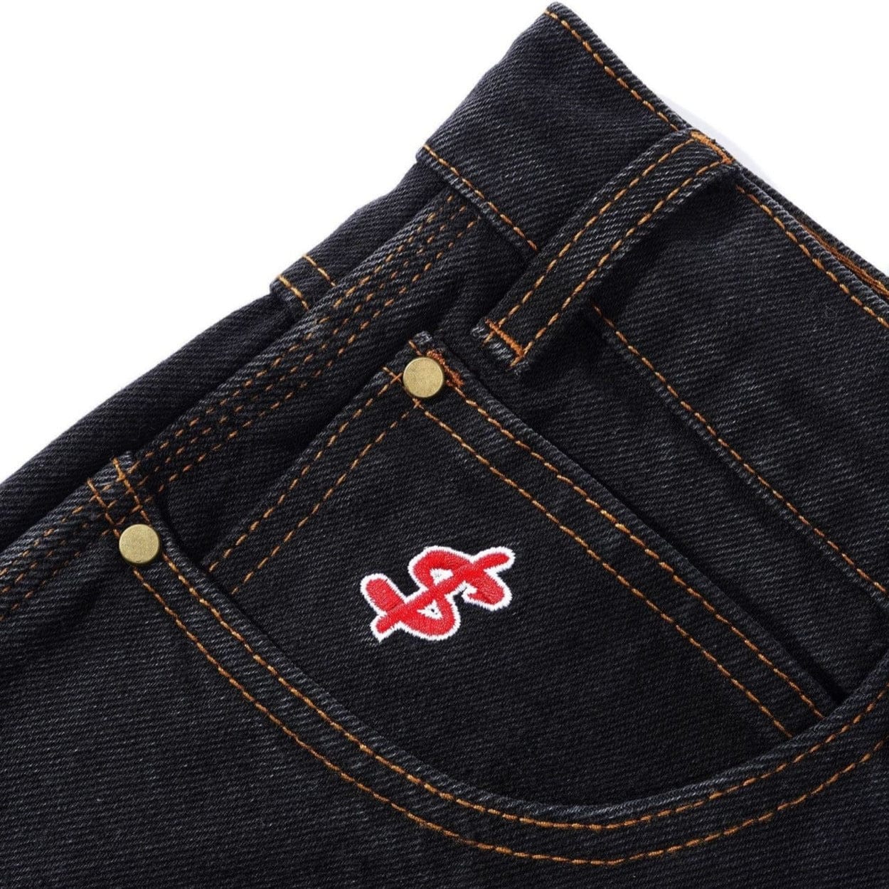 Cash Only Logo Baggy Jeans | Washed Black - The Vines Supply Co