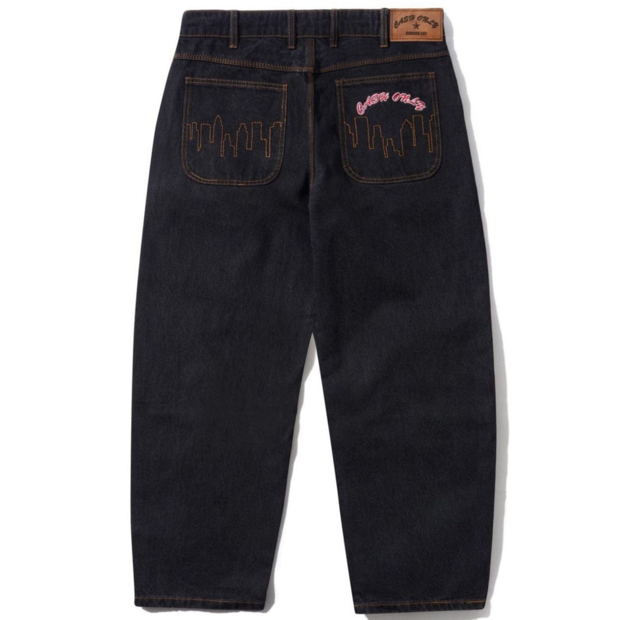 Cash Only Logo Baggy Jeans | Washed Black - The Vines Supply Co