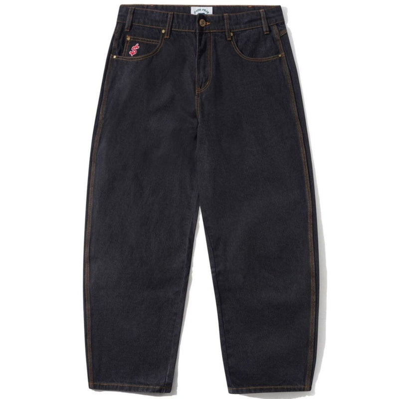 Cash Only Logo Baggy Jeans | Washed Black - The Vines Supply Co