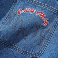 Cash Only Logo Baggy Jeans | Washed Indigo - The Vines Supply Co