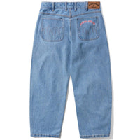 Cash Only Logo Baggy Jeans | Washed Indigo - The Vines Supply Co