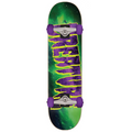 Creature Galaxy Logo 7.8-inch complete skateboard with green and purple design, featuring colorful graphic and durable deck.