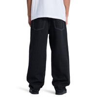 Black DC Baggy Denim Jeans, relaxed fit men's jeans from DC Shoes with classic five-pocket design and sturdy denim fabric.