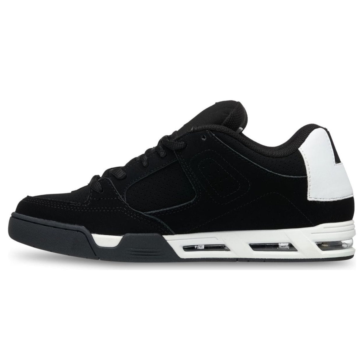 DC Shoes Command skate shoes in black and white with classic design, durable skate-inspired sneakers for everyday wear