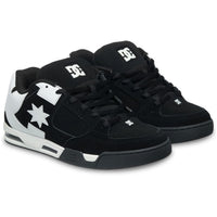DC Shoes Command skate shoes in black and white with classic design, featuring durable construction and skate-ready style.
