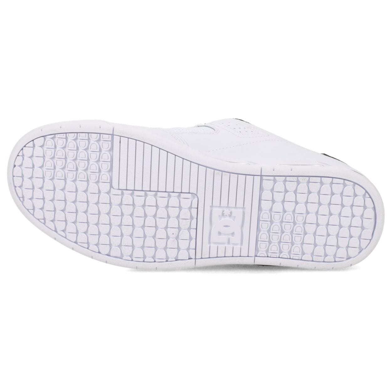 DC Shoes Command Skate Shoes in white and black with durable canvas and rubber soles, designed for skateboarding and casual wear.