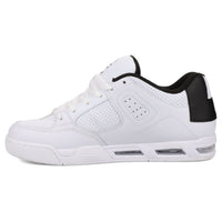 DC Shoes Command skate shoes in white and black, featuring a sleek design with durable construction and skate-ready style.
