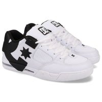 DC Shoes Command skate shoes in white and black with a low-top design, featuring skate-inspired style and durable construction.