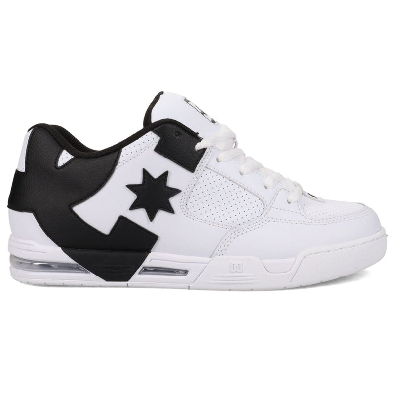 DC Shoes Command skate shoes in white and black with classic skate design and durable construction.