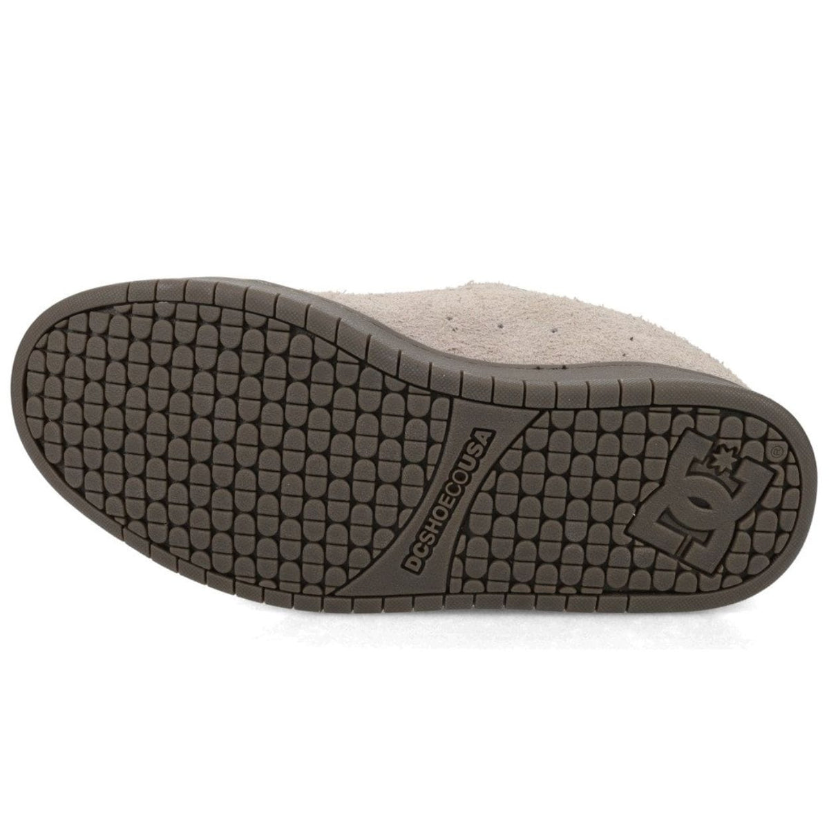 DC Shoes Court Graffik skate shoes in taupe and olive with textured design and classic logo on the side.