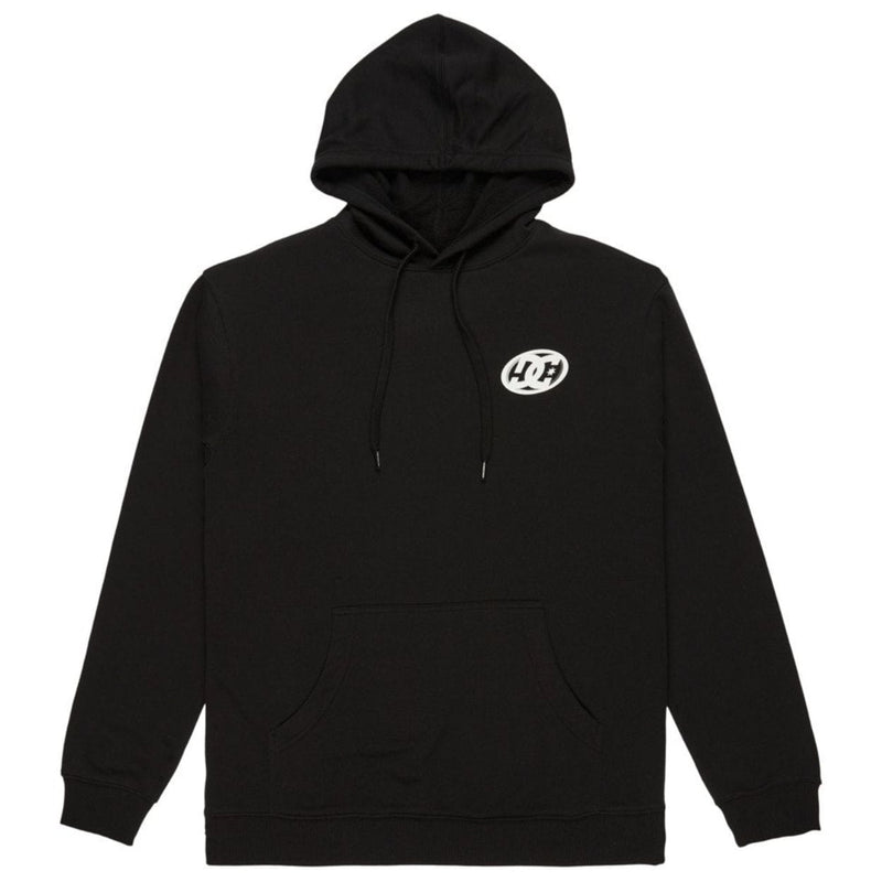 Black DC Shoes Fast Bubble Hoodie featuring a cozy hood and stylish bubble design, perfect for casual wear.