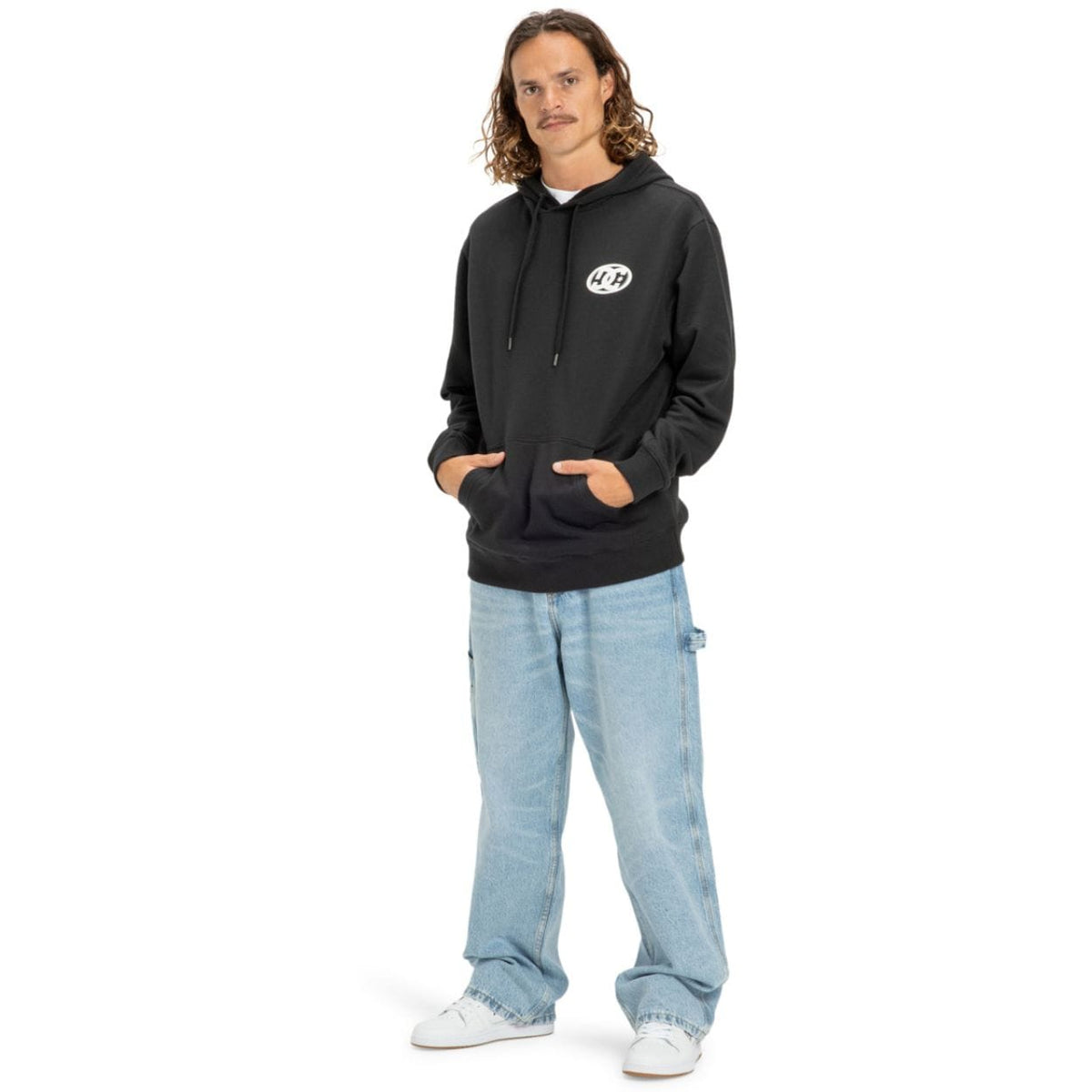 Black DC Shoes Fast Bubble Hoodie with bold graphic design and comfortable fit, perfect for casual wear and street style.