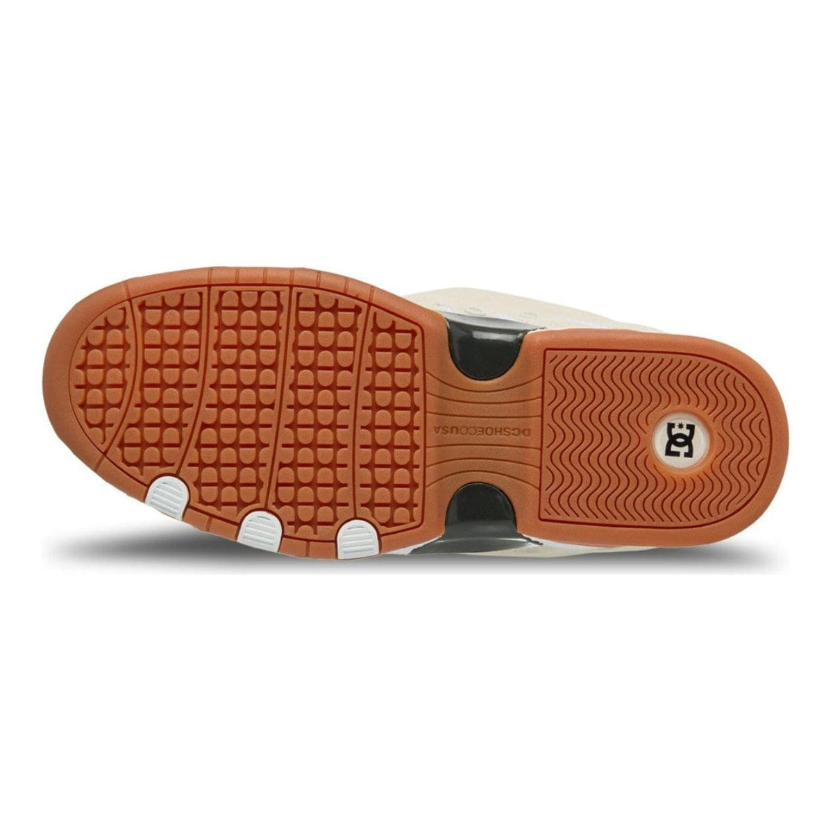 Beige DC Hybrid OG skate shoes featuring durable suede upper and rubber sole, designed for skateboarding performance.